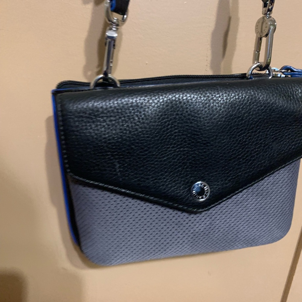 Isaac Mizrahi Black and Gray Crossbody Bag